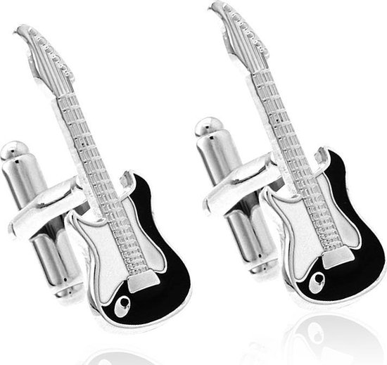 Boutons de manchette Montebello Rock Guitar - Homme - Acier 316L - Epoxy - 10 x 30 mm