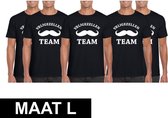 5x Vrijgezellenfeest Team t-shirt zwart heren Maat L