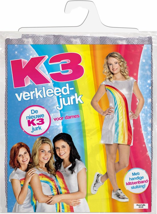 K3 Verkleedkleedje Regenboog Volwassenen Maat 38-40 bol.com