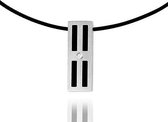 Montebello Ketting Wens - 316L Staal - Carbon - Rubber - 30x20mm - 50cm
