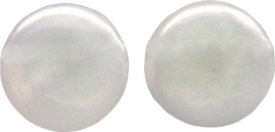 Boucle d'oreille perle d'eau douce Big White Coin Pearl