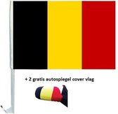 1x drapeau de voiture + 2 couvre-rétroviseurs gratuits pour voiture drapeau België