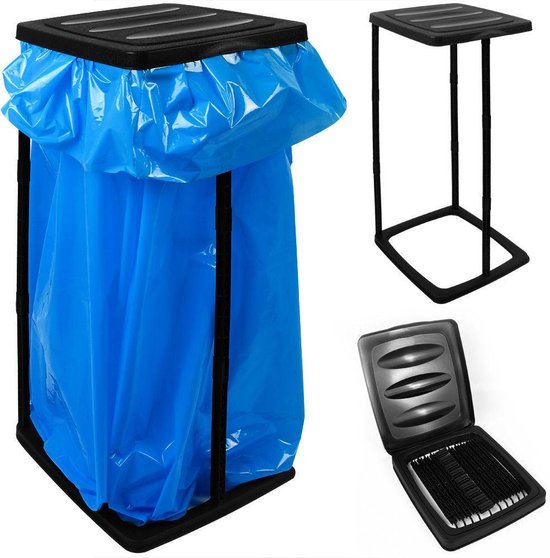 Support pour sac poubelle noir max. 60 litres Porte sac poubelle avec  couvercle | bol.com