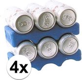 4x Stuks blauwe koelelementen voor frisdrank/bier blikjes