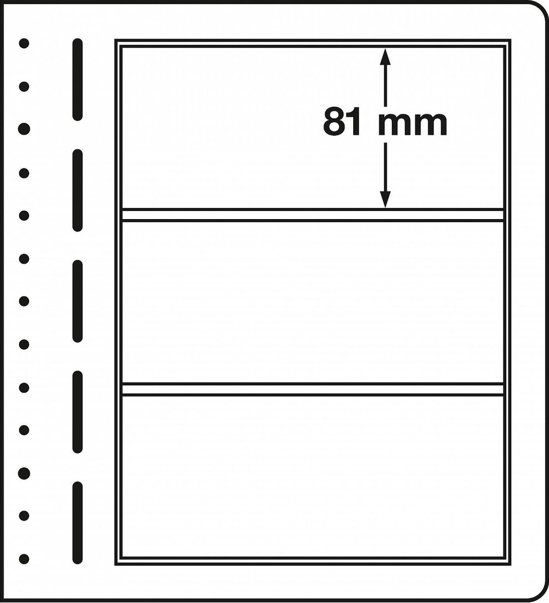 LEUCHTTURM - Muntblad - LB-bankvellen, 3-delige indeling, 190 x 81 mm