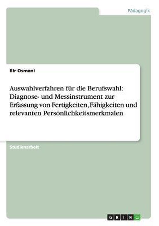 Auswahlverfahren F r Die Berufswahl - cover