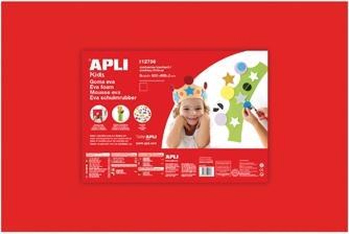Apli Kids EVA Foam vellen 60 x 40 cm Rood - 5 vel