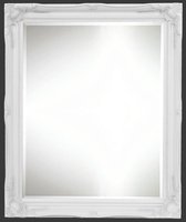 Elegante Barok Spiegel 1 meter breed of hoog - Denzel Buitenmaat 71x101cm Wit - Sierspiegel voor slaapkamer, woonkamer, hal of toilet - Ook geschikt voor de badkamer - Badkamerspiegel barok wit