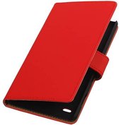 Bookstyle Wallet Case Hoesjes voor Sony Xperia C4 Rood
