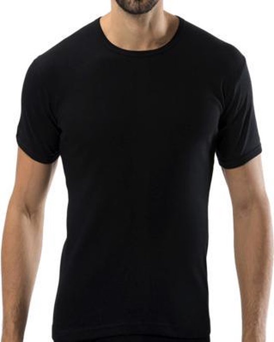 T-shirt 5 pièces Bonanza Basic - Col rond - 100% coton - Noir - Taille ML