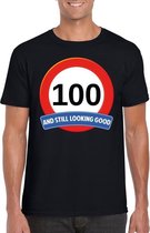 Verkeersbord 100 jaar t-shirt zwart heren M