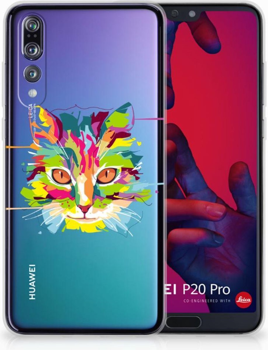 Huawei P20 Pro Telefoonhoesje met Naam Cat Color