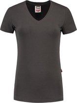 Tricorp Dames T-shirt V-hals 190 grams - Casual - 101008 -  Donkergrijs - maat XXL