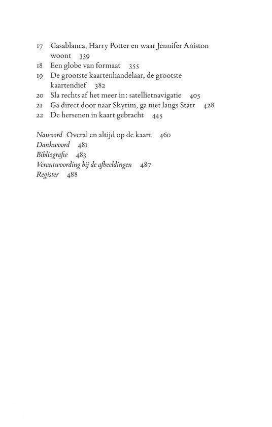 Tekstpagina met een inhoudsopgave.