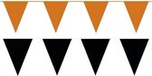 Halloween Zwart/Oranje feest punt vlaggetjes pakket - 200 meter - slingers / vlaggenlijn