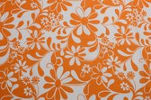 Quilt Stof Oranje Bloemen 50x55cm
