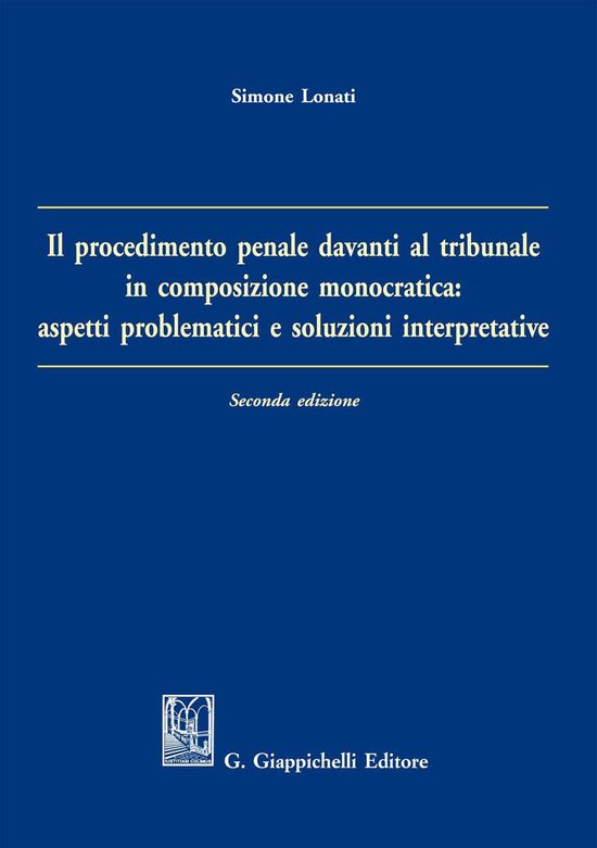 Il procedimento penale davanti al tribunale in composizione  ... - cover