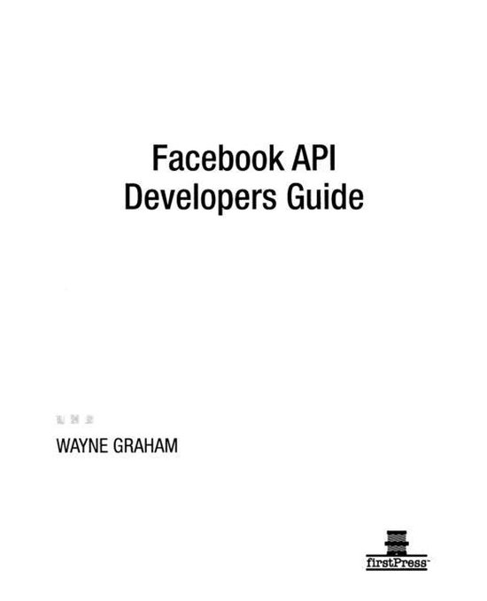 Facebook Api Developers Guide - cover