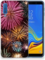 Geschikt voor Samsung Galaxy A7 (2018) TPU Hoesje Design Vuurwerk