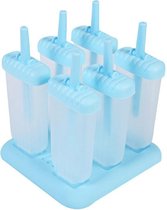 Plastic Waterijs Vormen Blauw (Set 6 Stuks) - Icelolly Pop – IJslolly – IJsvormpje – IJsjes Maker - IJsstokjes - Zelf IJs Maken