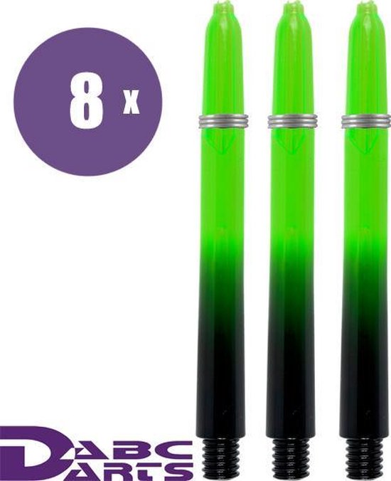ABC Darts - Dart Shafts - Kunststof Black V Groen - Medium - 8 sets van ABC Darts — afbeelding 3