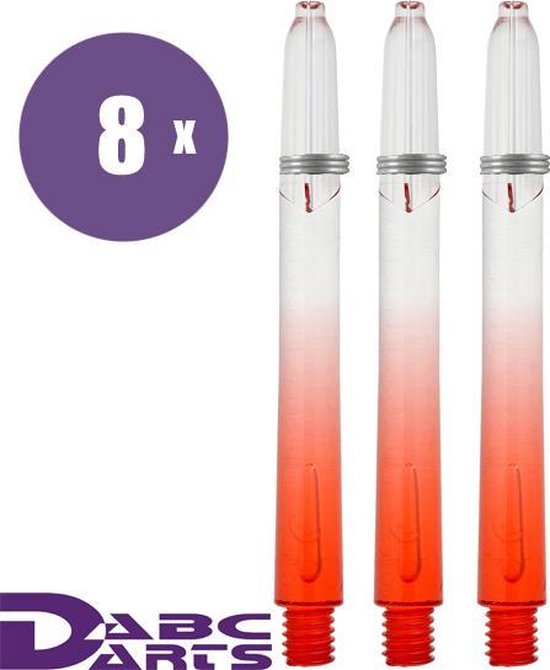 ABC Darts - Dart Shafts - Kunststof Vision Rood - Medium - 8 sets van ABC Darts — afbeelding 3