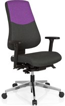 hjh office Pro Tec 600 - Bureaustoel - Stof - Donkergrijs / lila