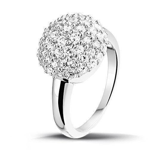 Montebello Ring Shiny Globe - 925 Zilver Gerhodineerd - Maat 58-18.5mm