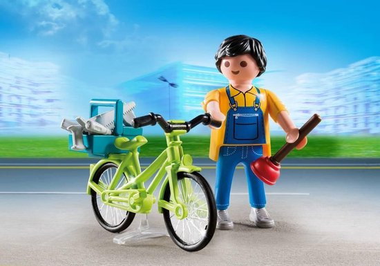 Playmobil SpecialPlus Bricoleur avec matériel et vélo | bol.com