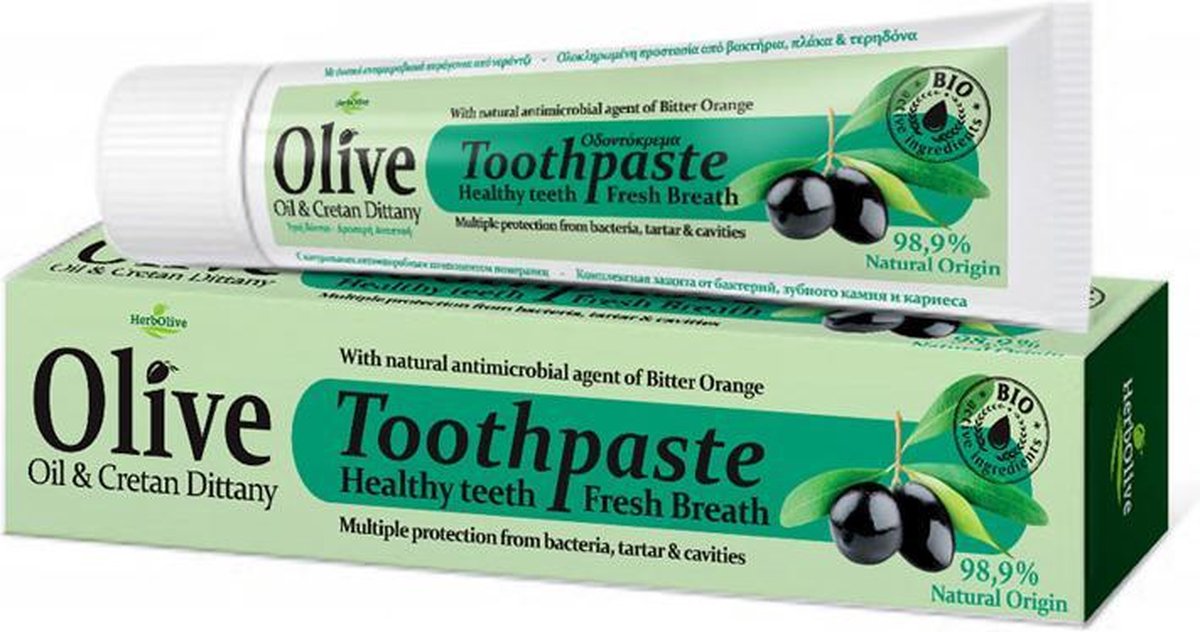 Goedkoopste Herbolive Tandpasta - Olijfolie & Cretan Dittany - 75ml - Met Fluoride