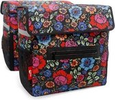 New Looxs Merano Dahlia - Dubbele Fietstas - 42 l - Zwart <br />Multi