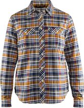 Blåkläder 3209-1137 Dames overhemd flanel Navy/Orange maat XL