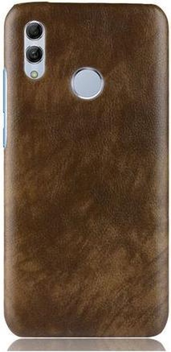 Shop4 - Geschikt voor Huawei P Smart 2019 Hoesje - Harde Back Case Lychee Bruin