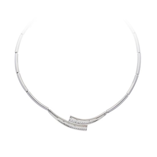 Silver Lining - Collier met zirkonia - Dames - Zilver - 43 cm