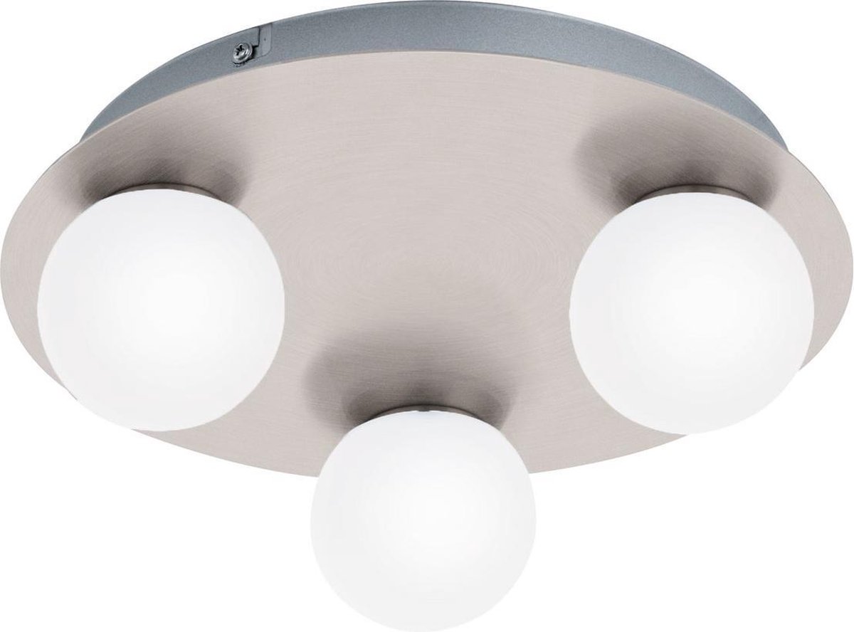 EGLO Batholino Mosiano - Wand/Plafondlamp - Ø290mm. - Nikkel-Mat - Wit
