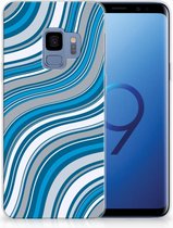 Geschikt voor Samsung S9 Back cover Waves Blue