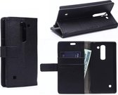 Litchi Cover wallet case hoesje LG Magna zwart