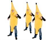 3x Bananen pak geel one size