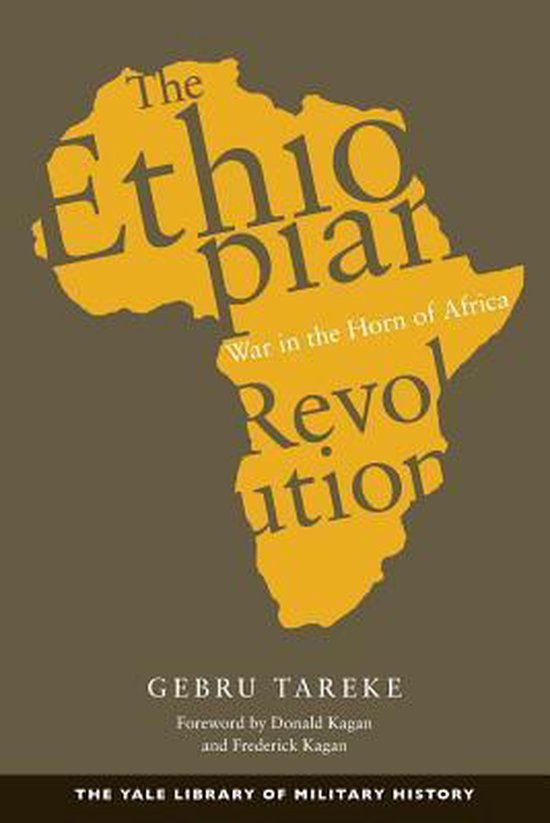 Boekomslag met de contouren van Afrika in geel met de tekst 'The Ethiopian Revolution'.