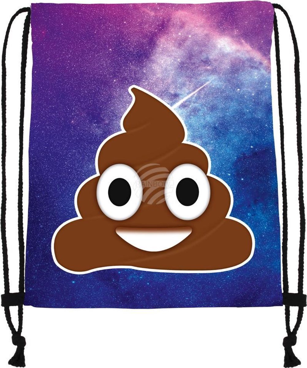 Emoji gymtas groot drol/poop - Perfect als gymtas/zwemtas/schooltas