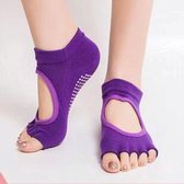 Antislip Yoga sokken 'Ballerina' - ook geschikt voor Pilates & Piloxing - meerdere kleuren - paars - Pilateswinkel