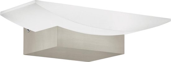 EGLO Metrass - Wandlamp - 1 Lichts - Nikkel-Mat - Gesatineerd