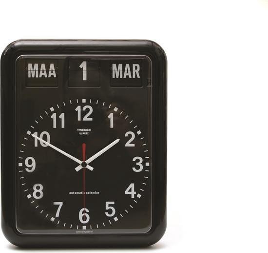Twemco BQ12A - Horloge - Rectangulaire - Plastique - 7,5x38 cm - Noir