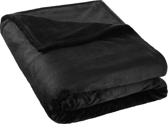 Ten einde raad Buitenlander Naleving van Super zachte deken zwart 220 x 240cm 400947 | bol.com