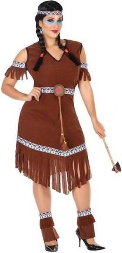Complex Dochter aspect Plus size Indiaan verkleed kostuum/jurkje voor dames - carnavalskleding -  voordelig... | bol.com