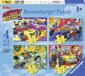 Ravensburger puzzel Mickey and the Roadster racers - Vier puzzels 12+16+20+24 stukjes - kinderpuzzel