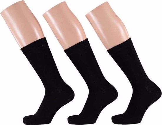Zwarte dames sokken 3 paar maat 35/42 | bol.com