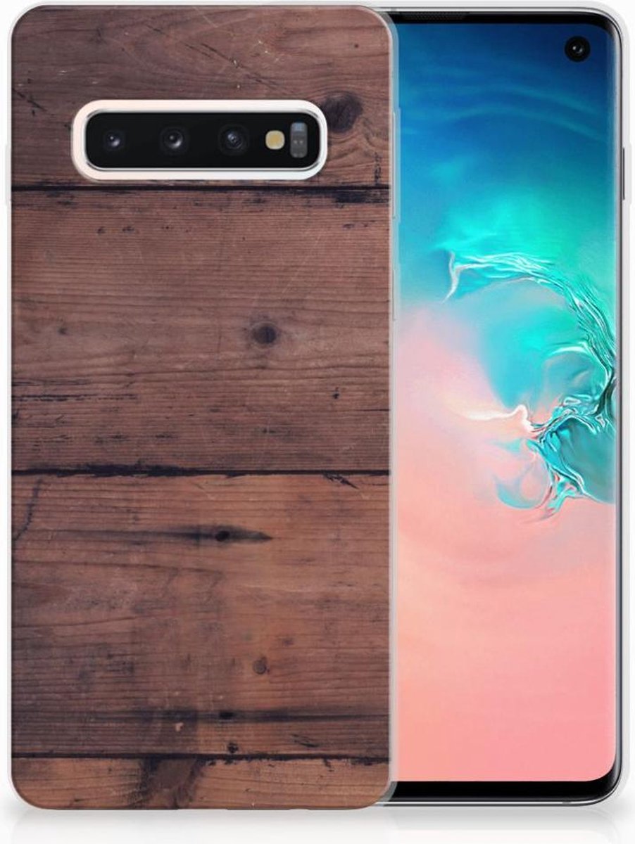 Samsung Galaxy S10 Bumper Hoesje Old Wood