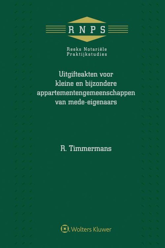 Uitgifteakten voor kleine en bijzondere appartementengemeens ... - cover