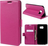 Etui Portefeuille Litchi Cover Samsung Galaxy Note 5 Rose